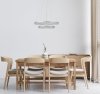 Lampa wisząca podwójny okrąg z kryształkami LED srebrna dekoracyjna w nowoczesnym stylu zmiana barwy światła Barlo PND-34526-2L-SILV Italux